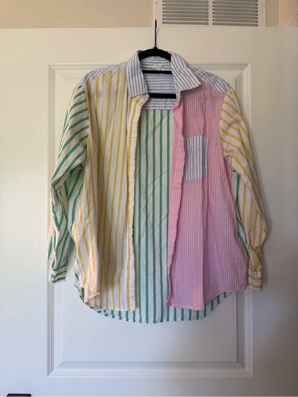GAP Multistripe Button-Down Shirt in Pink, Yellow, Green, Blue